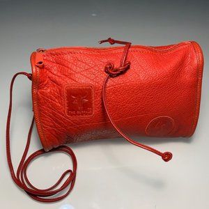 VINTAGE CARLOS FALCHI RED LEATHER SIGNATURE SMALL